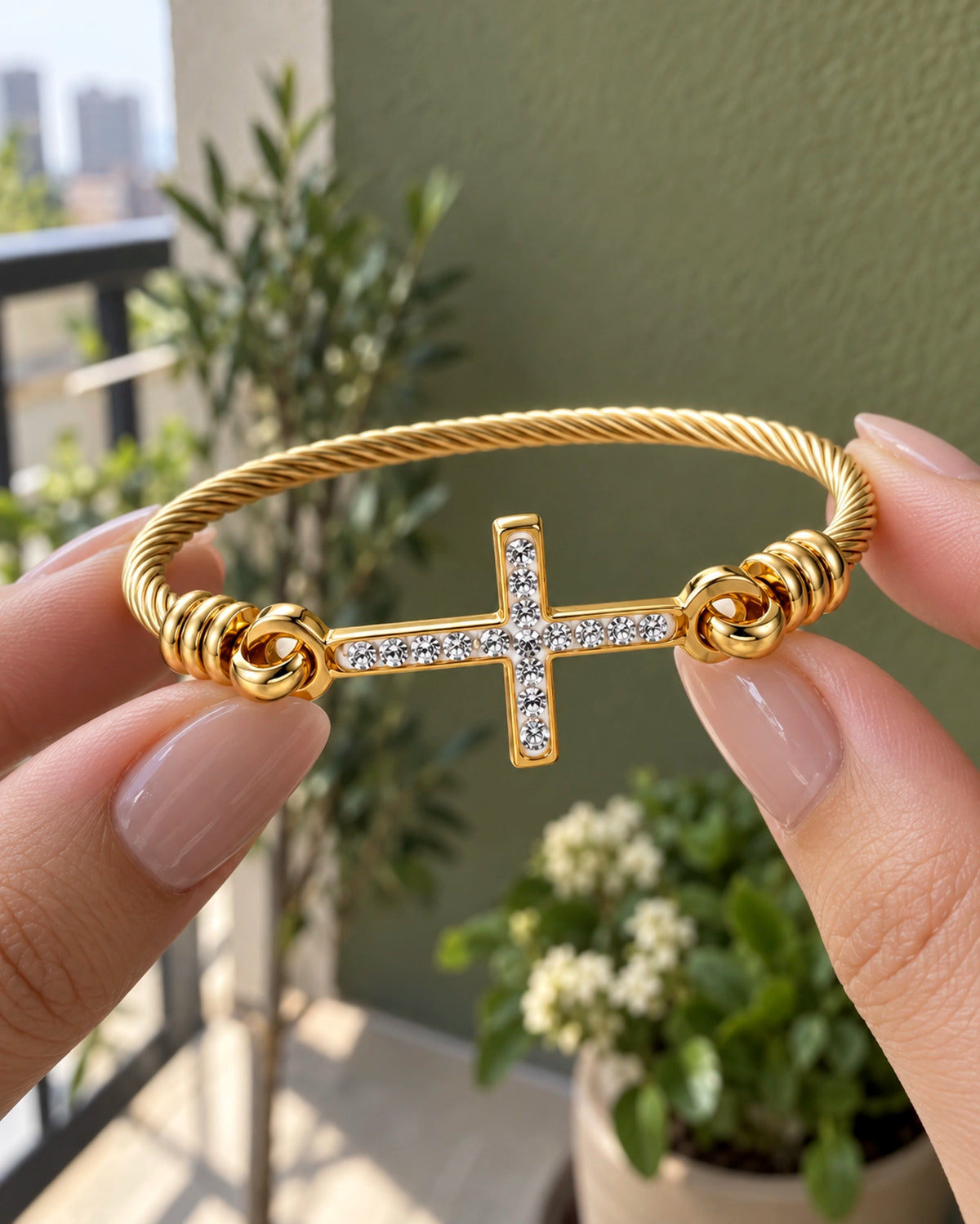 Pulsera Cruz Dorada