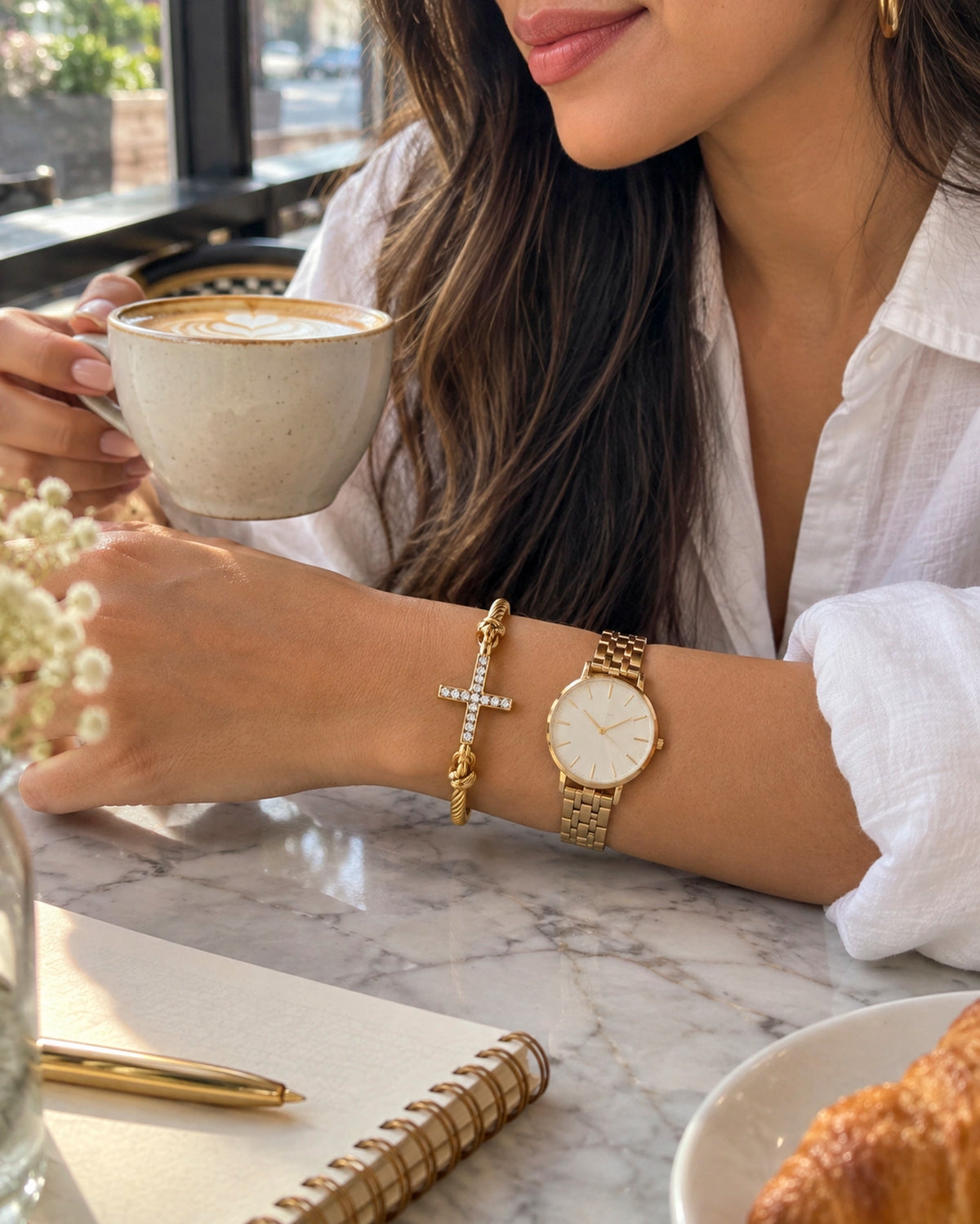 Pulsera Cruz Dorada