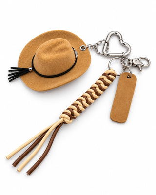 Llavero Sombrero Vaquero – Trenza y Plaqueta