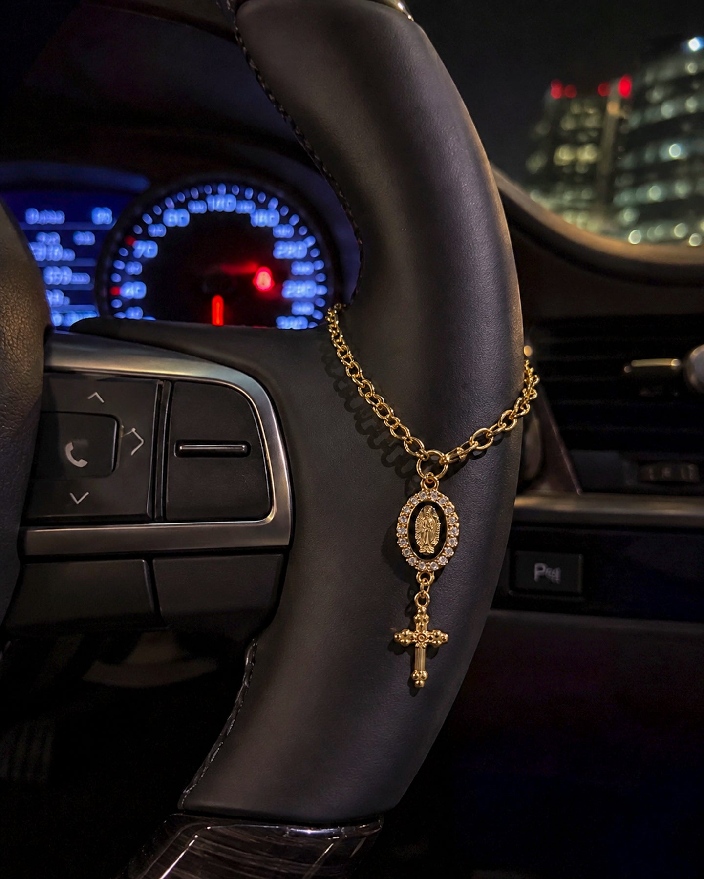 Colgante para Auto Virgen y Cruz